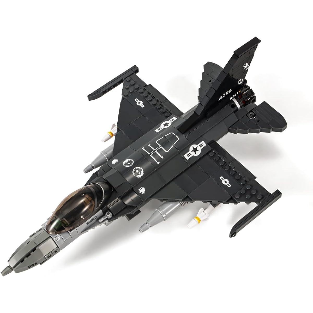 DAHONPA F-16 Fighting Falcon Military Army Airplane Building Bricks Set with 1 Figure 521 Pieces Air Force Building Blocks Toys Gifts for Kids and Adults