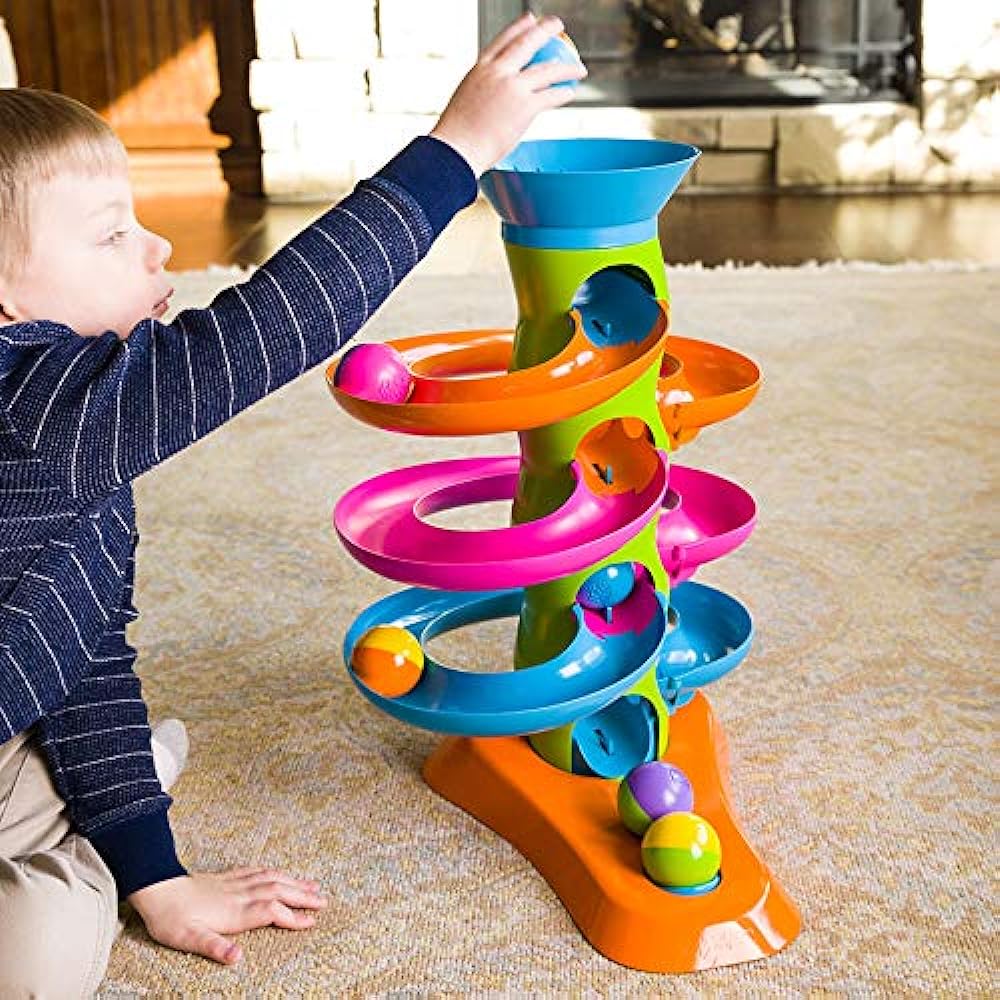 Fat Brain Toys Baby Toy Roll Again Tower Infant Educational Toy [Genuine Product]