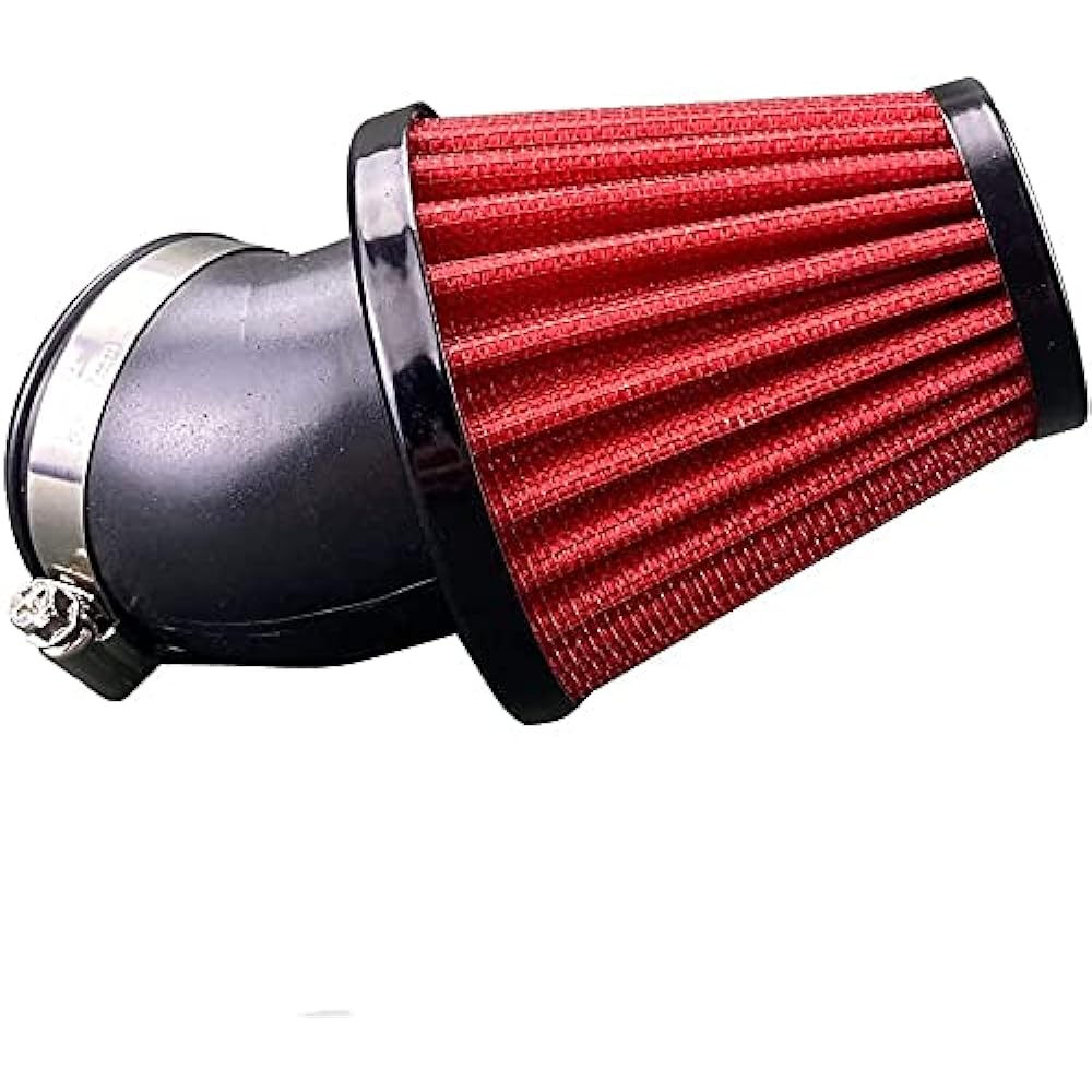 Motorcycle Air Filter 48mm Cleaner Clamp-on 45 Degree Bend Air Intake Filter for 50cc 70cc 90cc 125cc Moped Scooter ATV Dirt Bike
