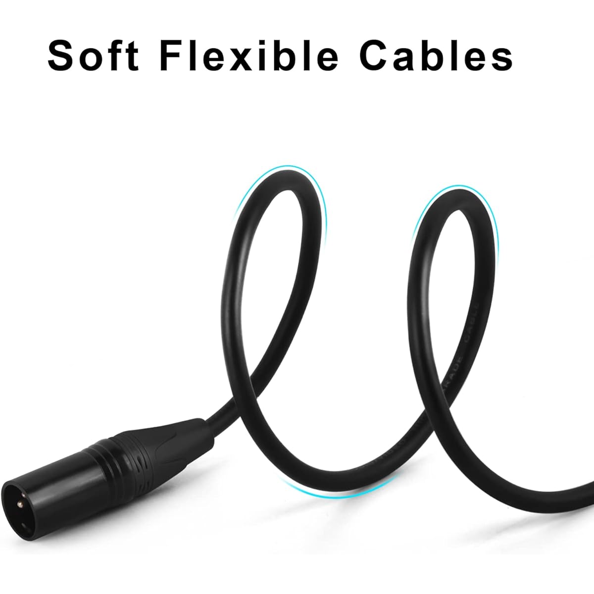 MIKIZ XLR Cable 100ft 2 Pack Premium XLR Male to Female Microphone Cable for Speakers 100ft