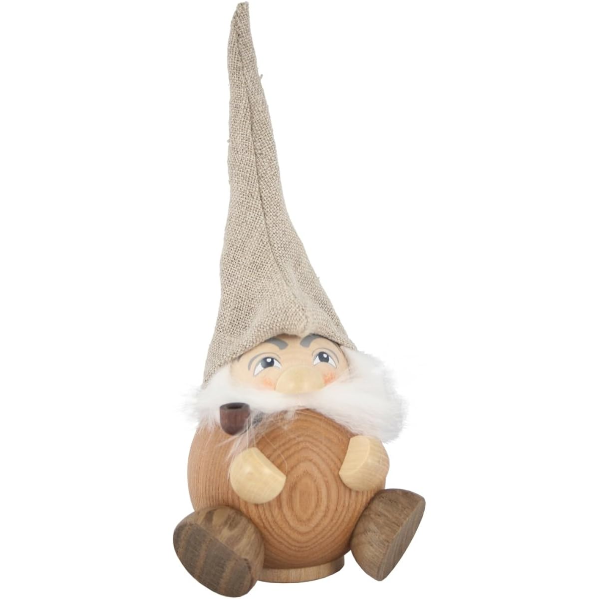 Smoke-emitting figure - forest gnome, natural colour, height 19 cm / 7.5 inches (19 cm), original by Seiffen Folk Art from the Erzgebirge