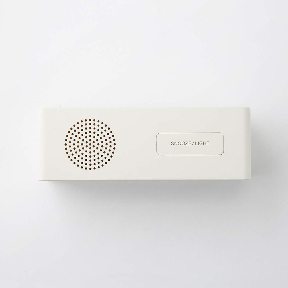 MUJI Digital Radio Clock (with Loud Alarm Function) Table Clock, White 15832620
