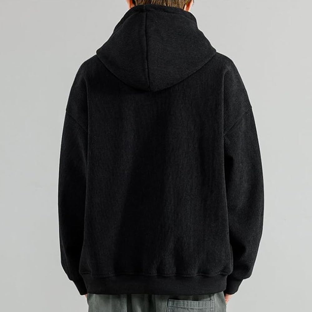 [ODFMCE] Men's Long Sleeve Hoodie, Spring, Stylish, Pullover, Hooded, Plain, Loose, Large Size