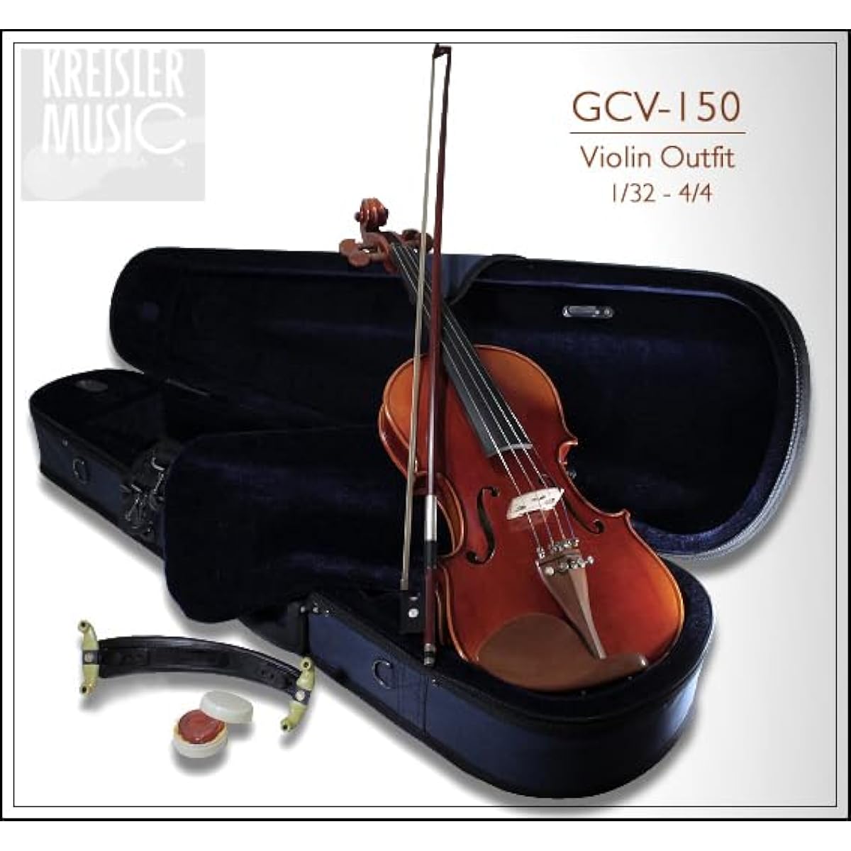 Violin set GCV-150 (formerly Scott Cao Studio) 5-piece set (violin/bow/shoulder rest/rosin/case) Fully adjusted in Japan (1/10 size)