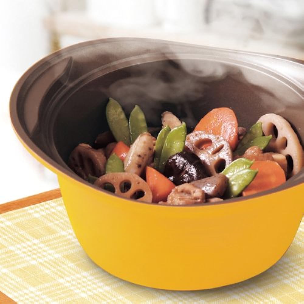 Iris Ohyama Two-handed pot, water-free pot, 20cm, deep, yellow MKS-P20