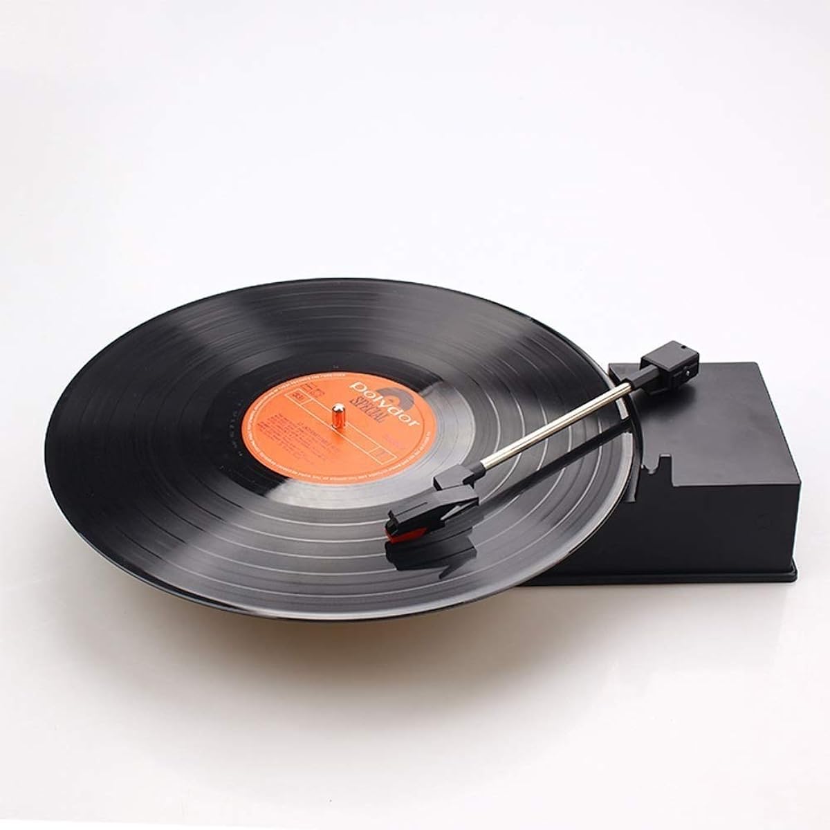 Record player, music box gramophone mini retro turntable record player, for records, mini gramophone support