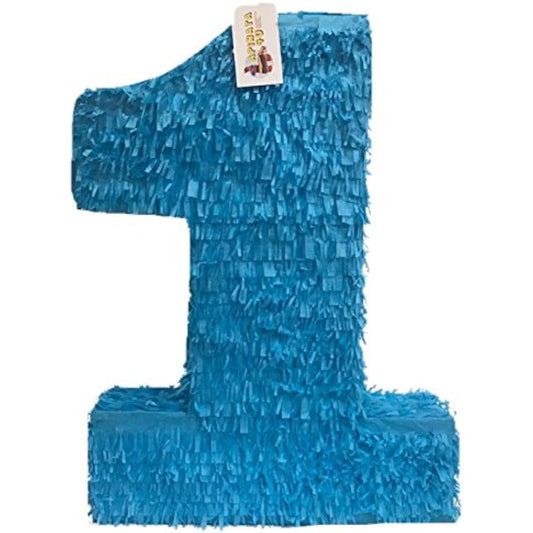 apinata4u Large Solid Bright Blue Number 1 Pinata 23" Tall