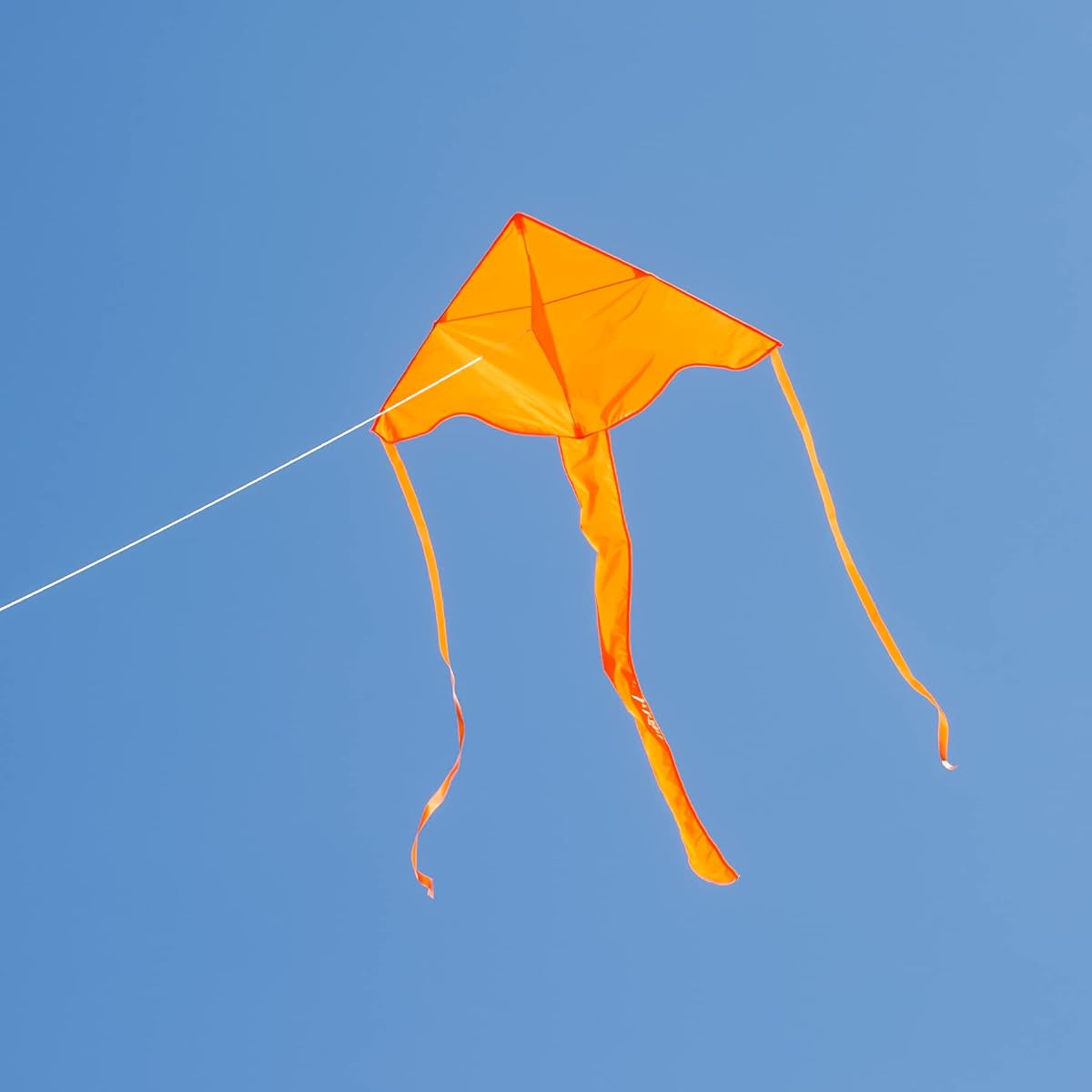 (Orange) - In the Breeze Orange 110cm Fly-Hi Kite - Single Line - Ripstop Fabric - Includes Kite Line and Bag