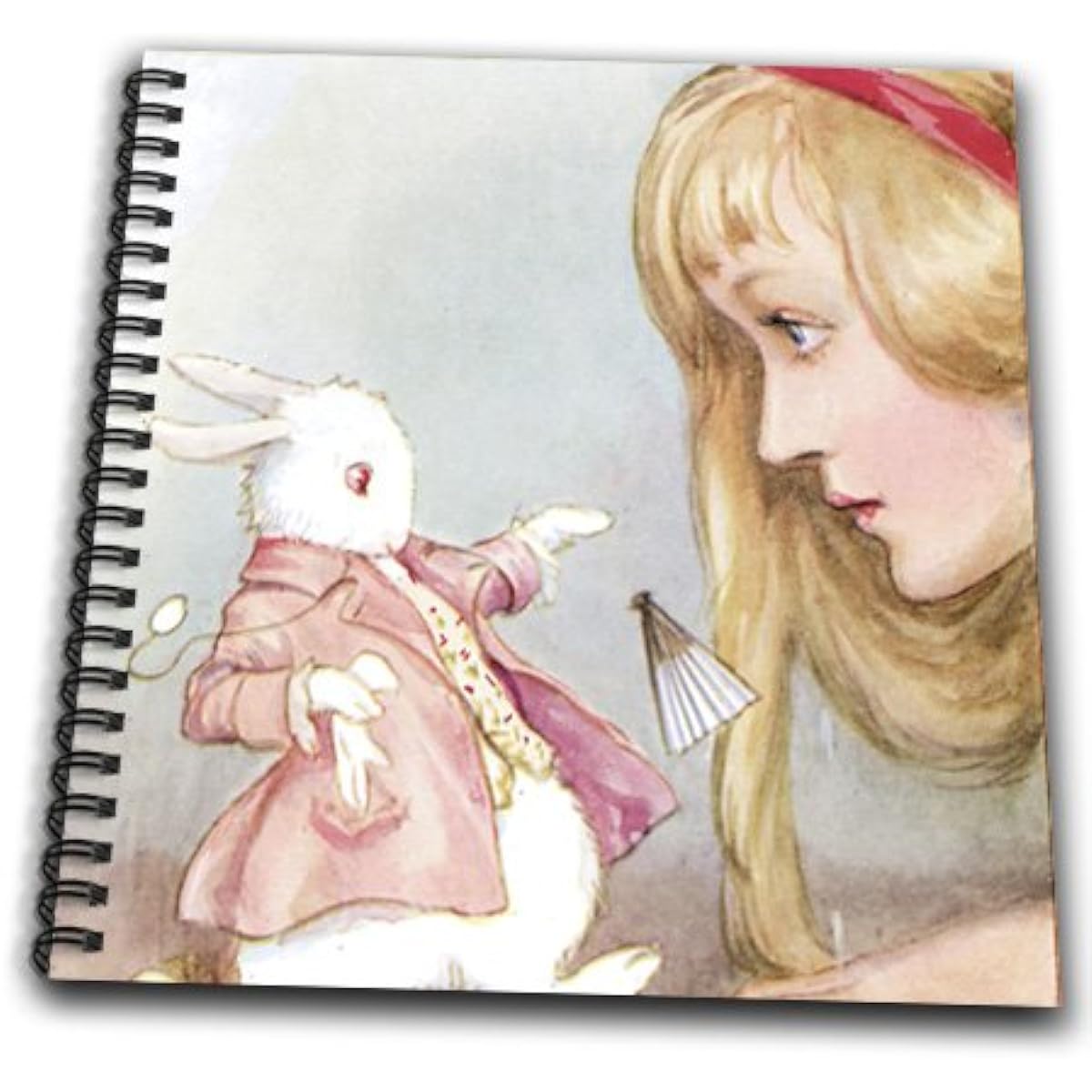 3dRose db_164585_1 Alice in Wonderland Rabbit Vintage Art Drawing Book, 8 x 8 inches