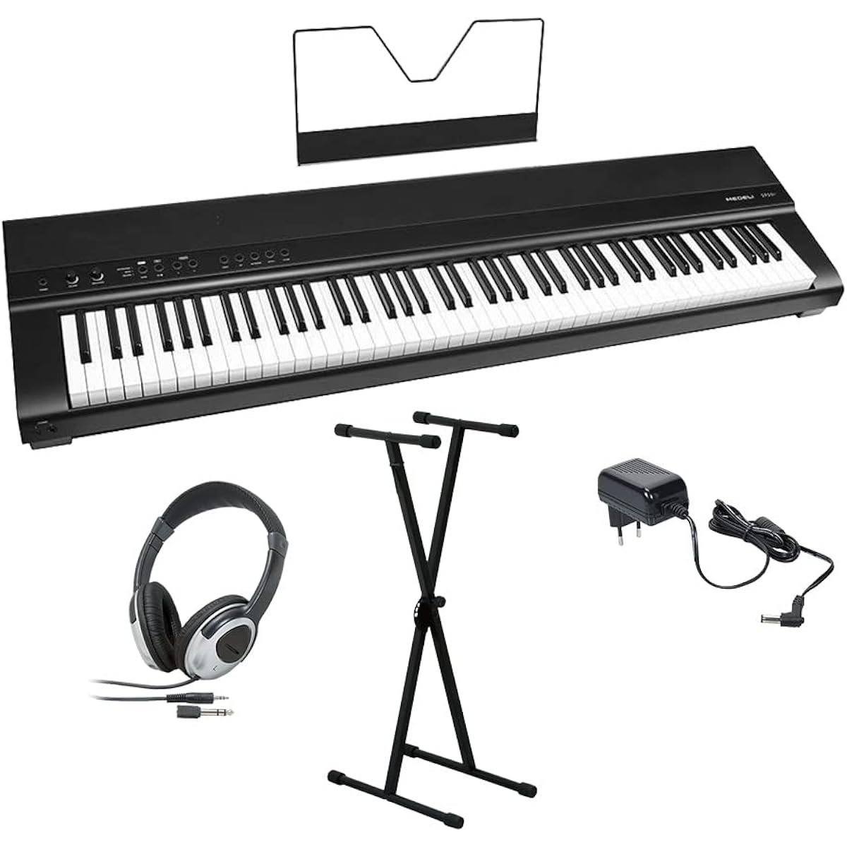 MEDELI SP201 Black Digital Piano 88 Keys X-Stand Headphone Set MEDELI
