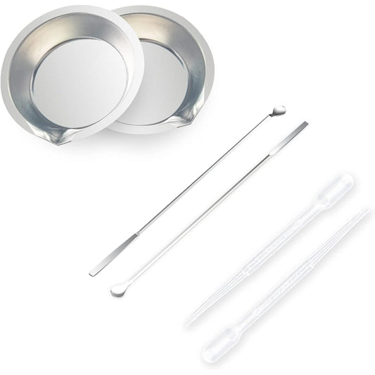 HUBEST Stainless Steel Small Round Paint Tray & Paint Muddler 2 Pieces Perfect for Mixing Various Pigments