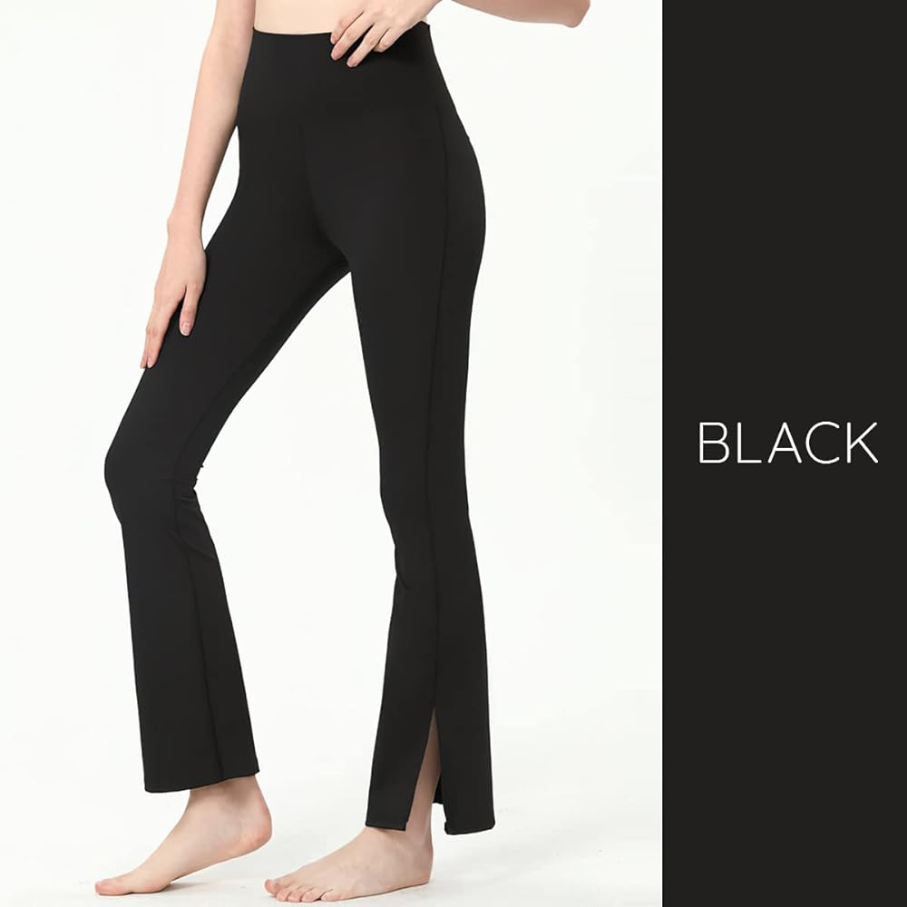 [VeroMan] Flare Pants Yoga Flare Leggings Women's Loose Slit ppi-lef30