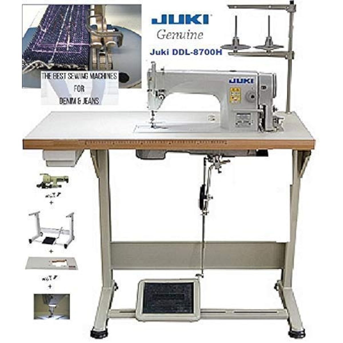 Juki Heavy Material Industrial Straight Stitch Sewing Machine Requires assembly of table & servo motor.
