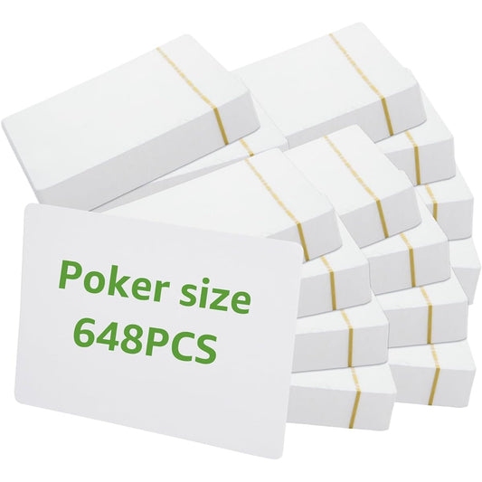 Oungy 648 Pieces Blank Playing Cards Deck Blank Playing Cards Double Sided White Blank Index Flash Cards DIY Game Cards Gift Cards for Writing/Drawing 2.5" x 3.5"