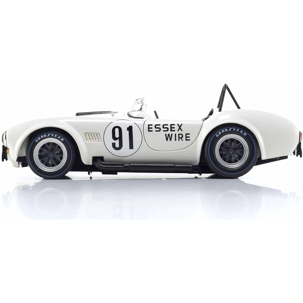 Kyosho Original 1/18 Shelby Cobra 427 S/C ESSEX WIRE #91 White/Dark Blue Finished Product KS08047EW