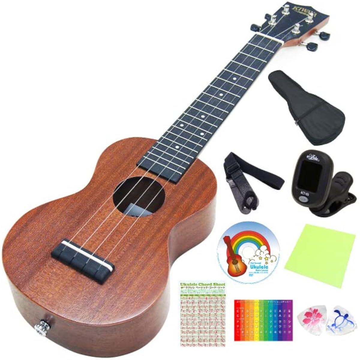 Kiwaya Ukulele KSU-1L Soprano Long Neck Ukulele Beginner 7 Piece Set Kiwaya Ukulele Mahogany Ukulele [Famous] [Famous] [u]