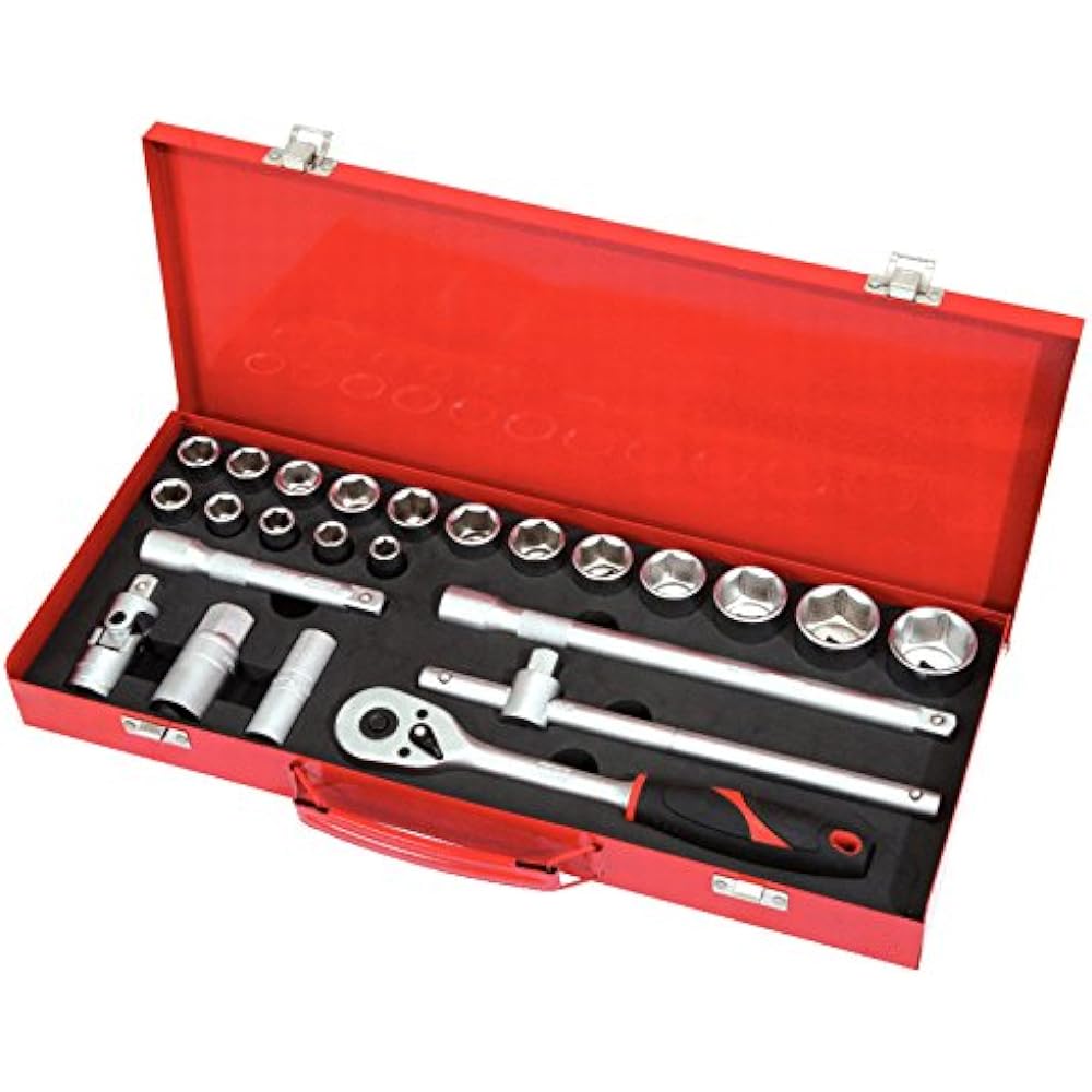 KS TOOLS 1/2" Socket Set 24 pcs hexagonal 917.4024