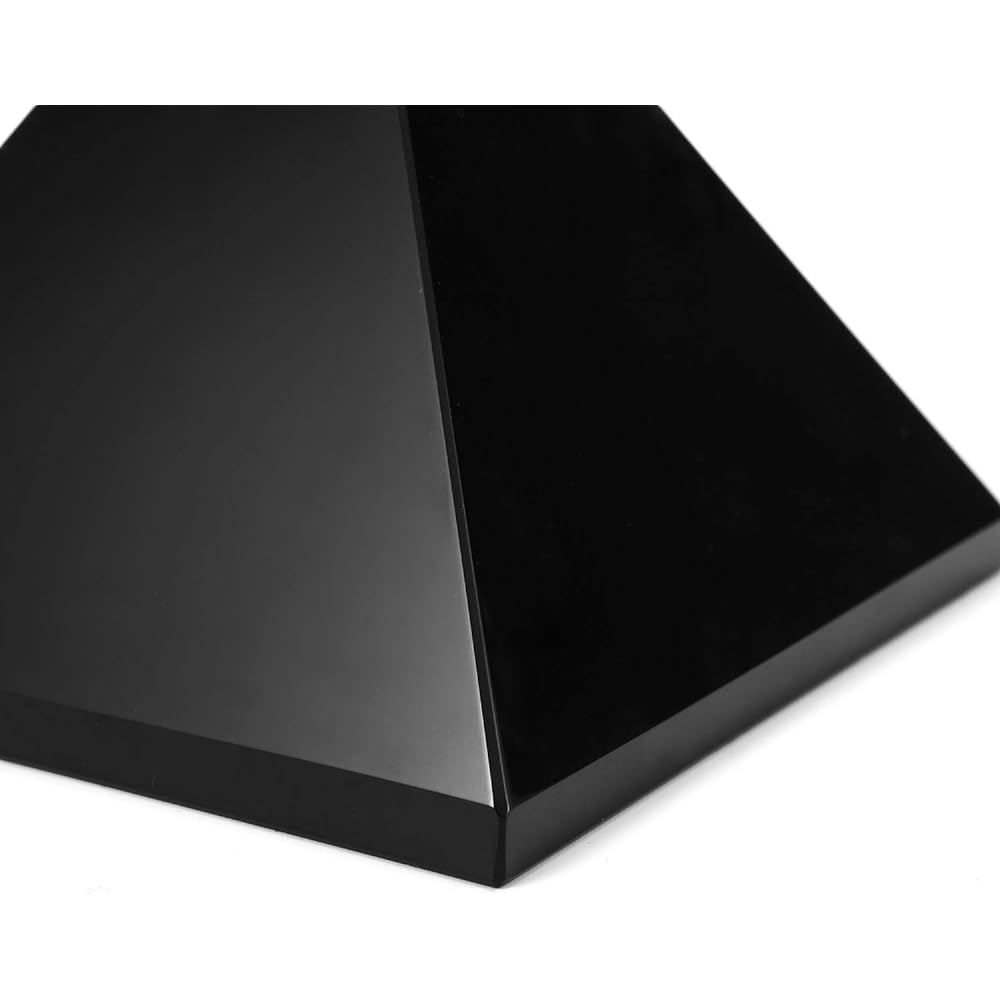 EnergyPower Natural Obsidian Pyramid Large AAA Natural Stone Obsidian Black Shui Amulet Good Luck Good Luck Good Luck Love Fortune Marriage Fortune Fortune Feng Shui Purification Stone Purification