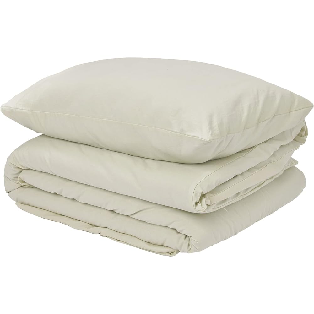 Duvet Cover 100% Cotton Semi-double 4 Piece Set Bedding Cover Set Fitted Sheet Pillowcase Ivory