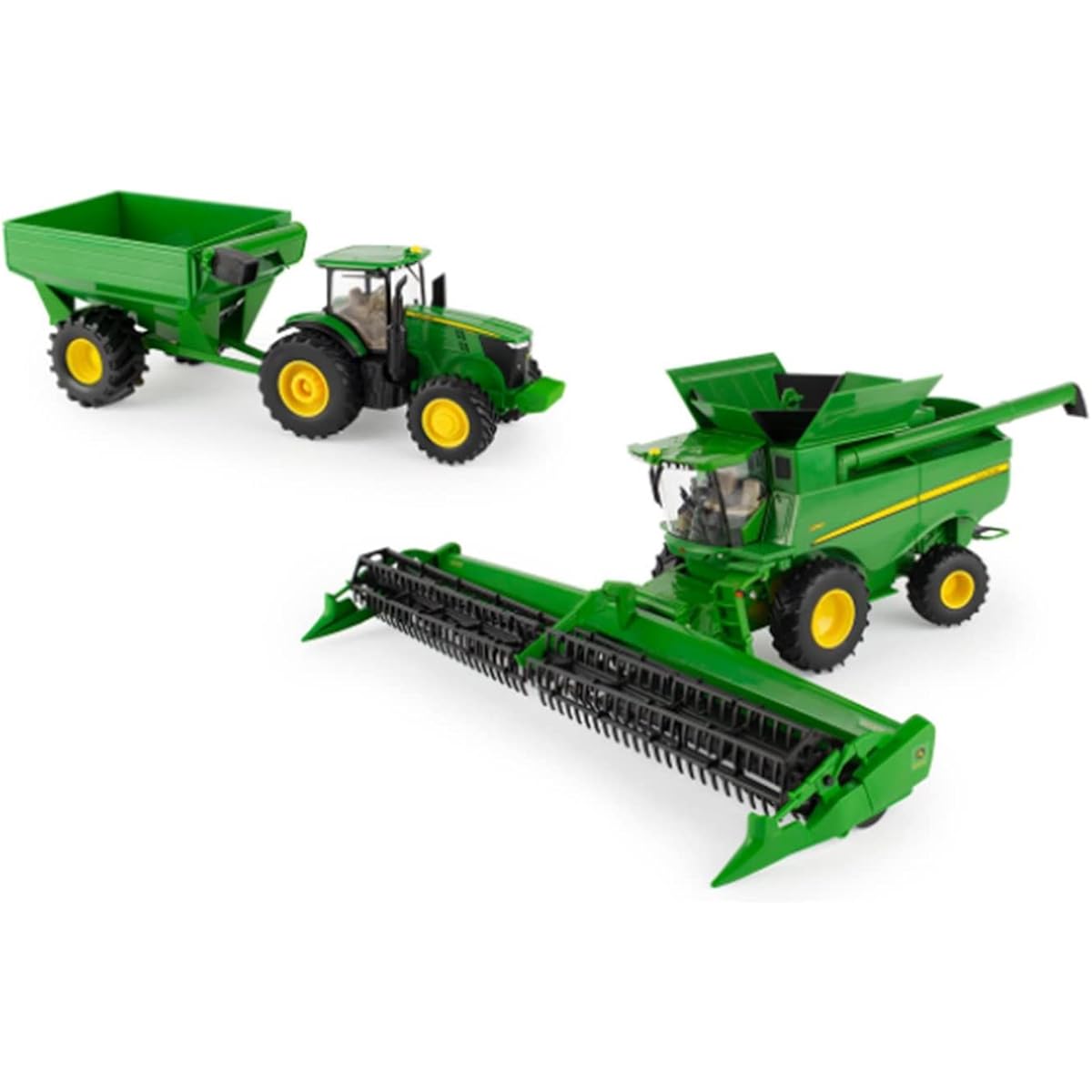 John Deere 1/32 Scale S780 Grain Head 7290R Tractor Grain Cart Set