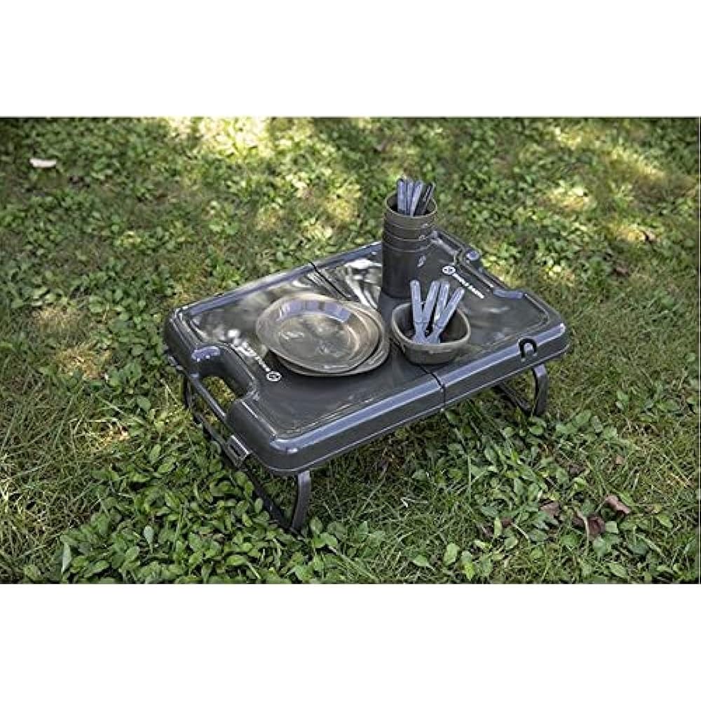 Whole Earth Outdoor Camping Cutlery Set Tableware FUN FUN TABLE SET WE2KDJ17 Olive