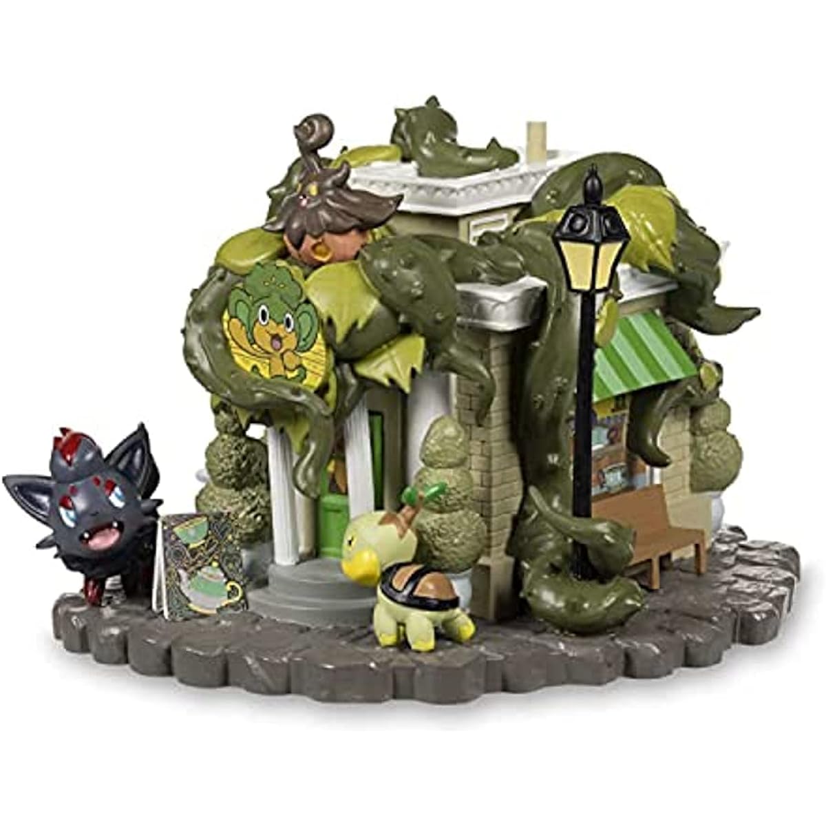 Pokemon Center Haunted Pokemon Village Pansage Creeping Vines Tea Shop Figure