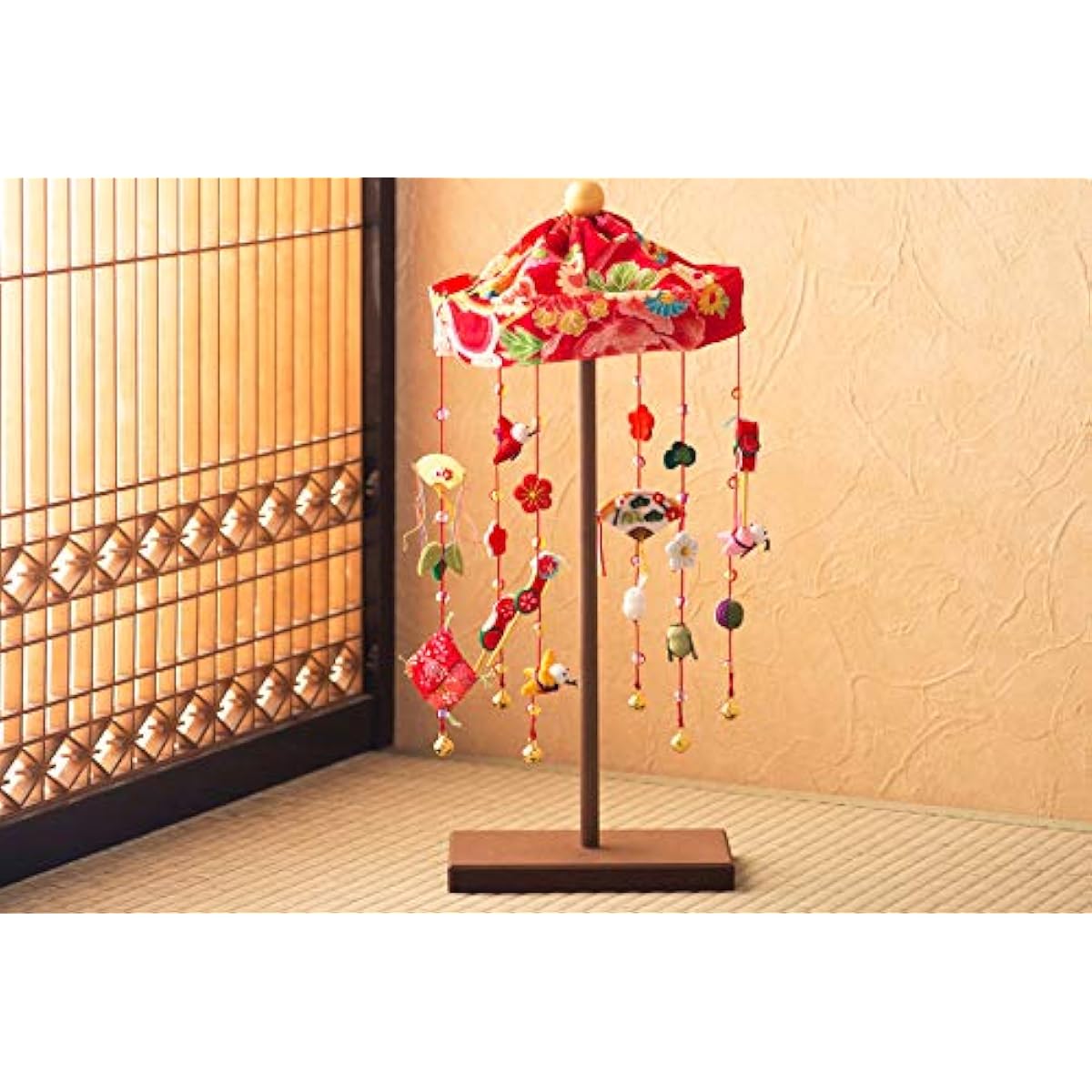 (Smile Market) Hina Doll Tabletop Mini Hanging Doll Hina Doll Chirimen Compact First Doll Festival Personalized Name Wooden Tag Included S Made in Japan