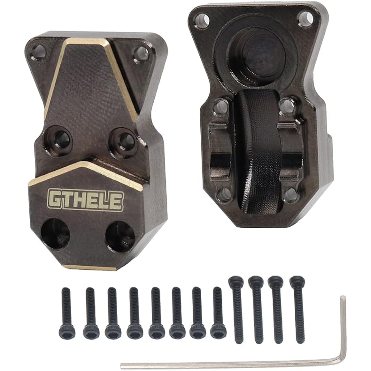 GTHELE Brass Diff Cover Front & Rear Bridge Axle Cover for 1/24 Axial SCX24 AXI90081 AXI00002 AXI0005 AXI0006 RC Crawler Car