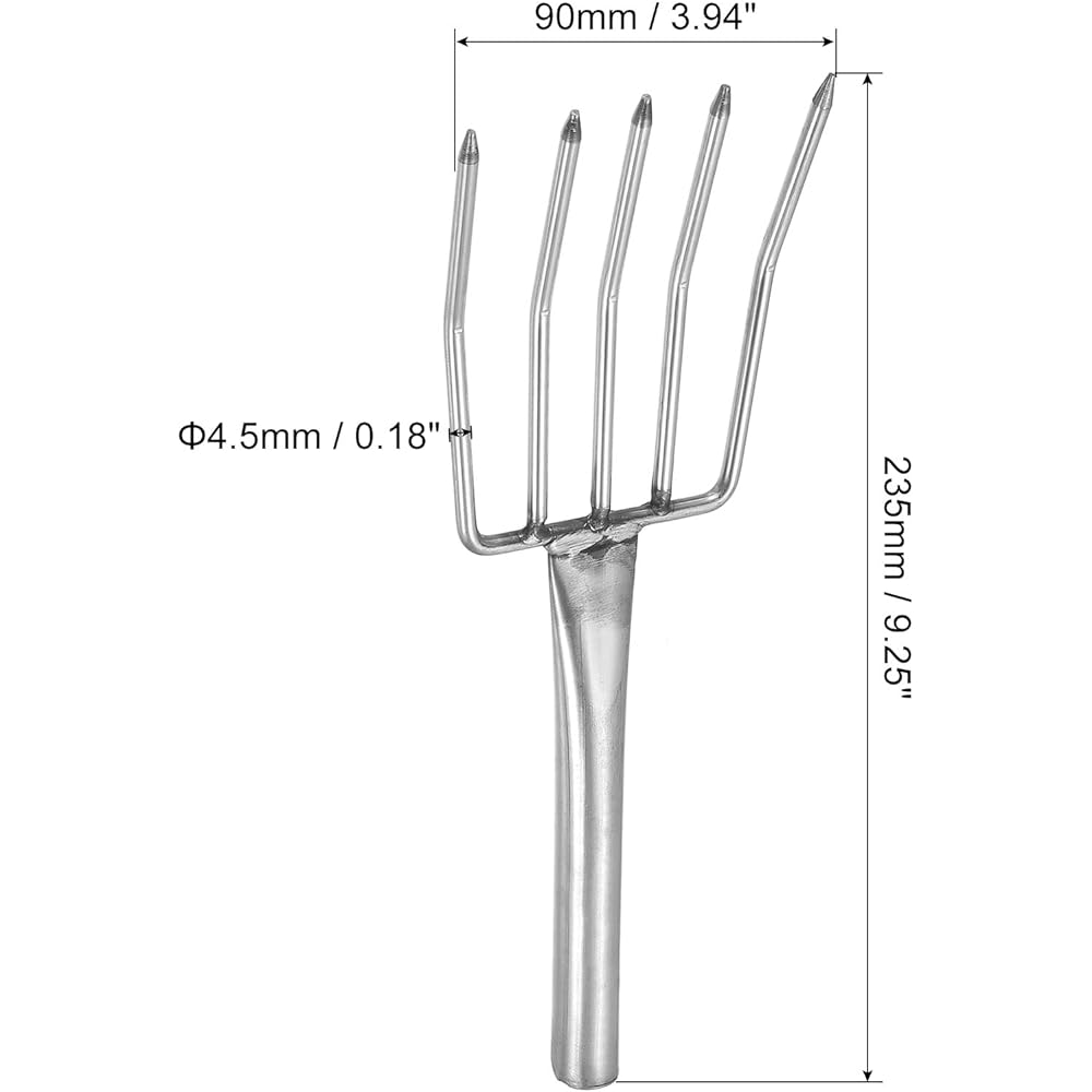 uxcell Turkey Fork, Five Claw Meat Fork, Barbecue Roasting Supplies, Stainless Steel, Thanksgiving Charcoal BBQ Grill, 4 Pieces
