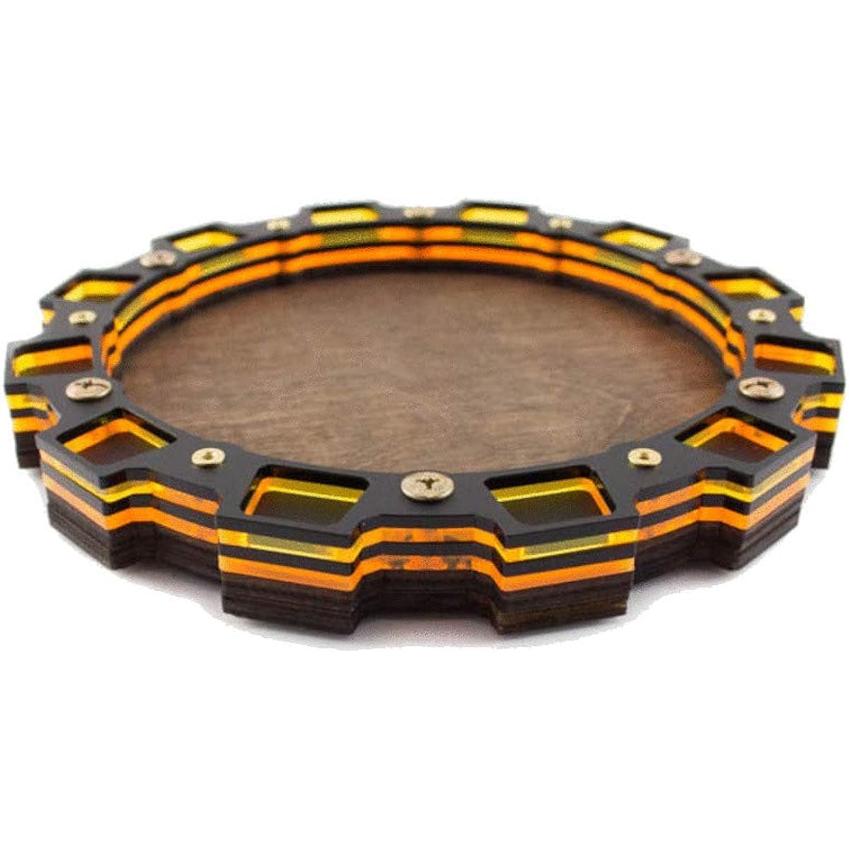 Dice Tray Sprocket Designs in Sunburst Orange for Gaming, Tabletop, RPG ~ c4labs