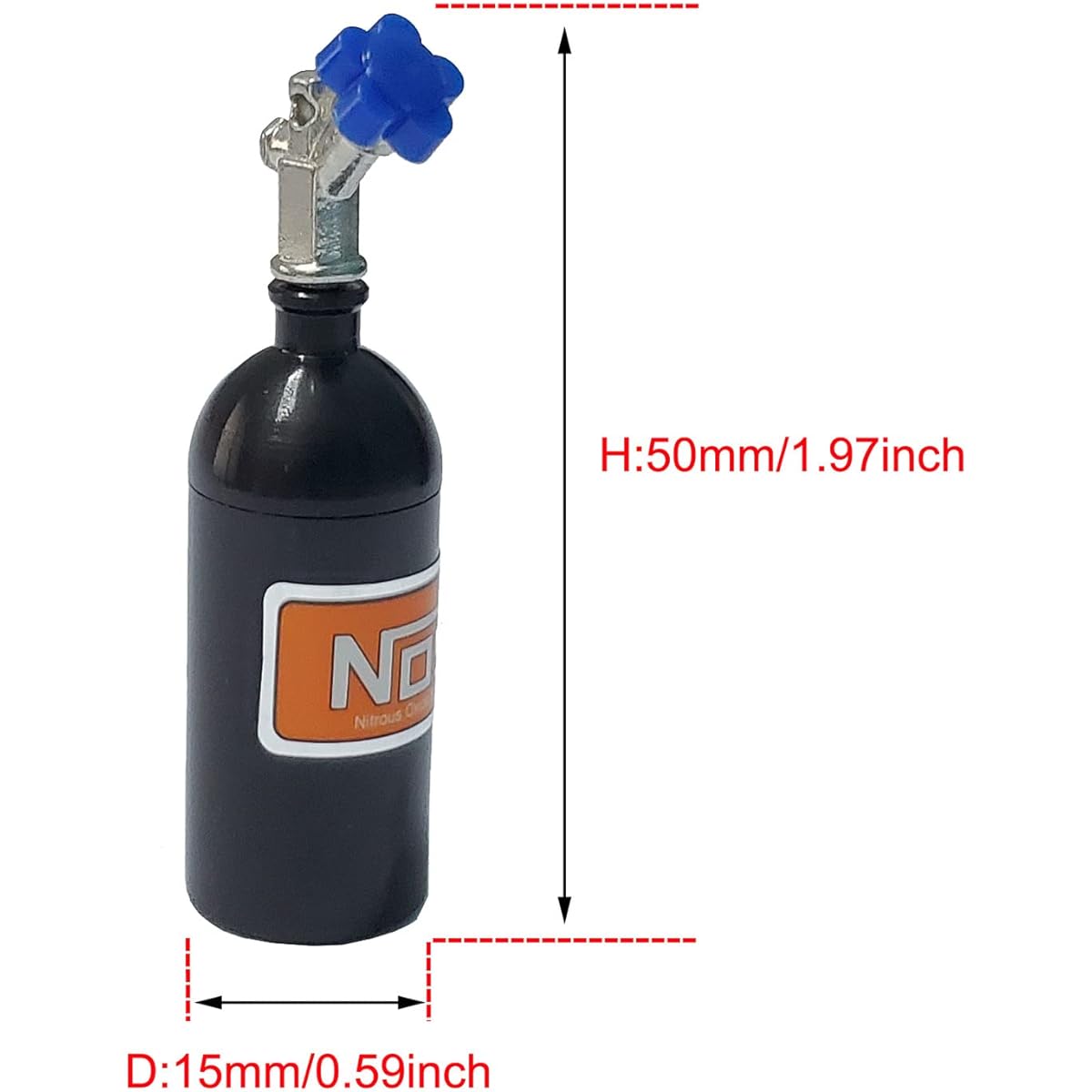 AMOGOT RC Simulation Decoration NOS Nitrogen Bottle Set of 2 for 1/10 RC TRX4 Axial SCX10 90046 Redcat GEN7 Gen8 D90 TF2 Tamiya CC01 HSP Rock Crawler (Black)