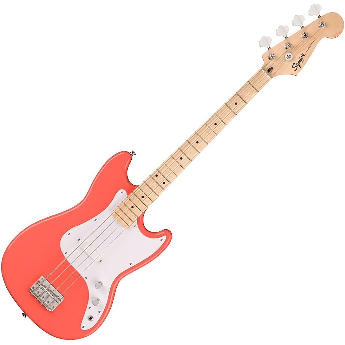 Squier by Fender SONIC BRONCO BASS Tahitian Coral Bass Beginner 12-piece set [Shimamura Music's best-selling bass amp included] Short scale Maple fingerboard Squier/Squier