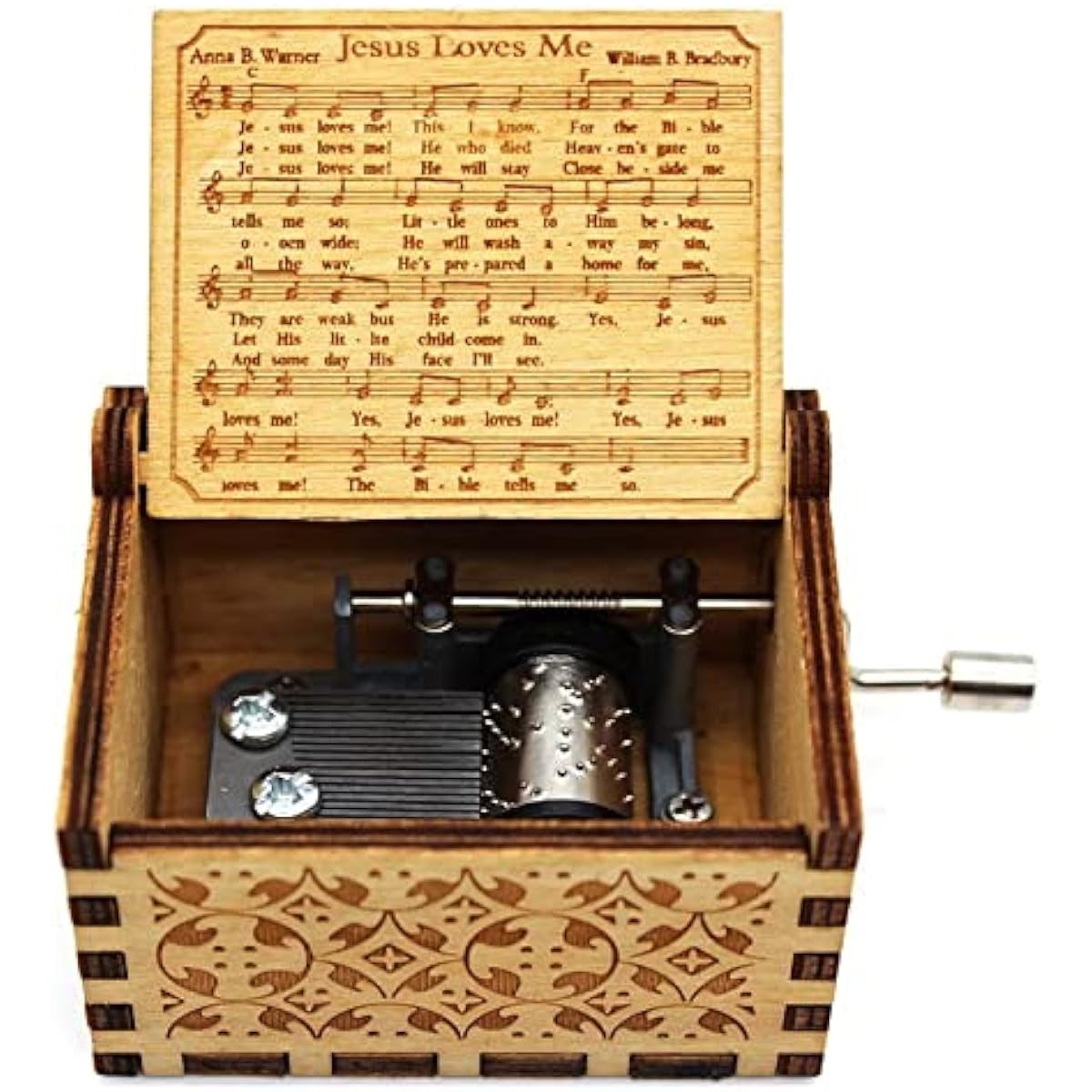 Honluntech Wooden Music Box Jesus Love Me Music Box Christian Holiday Christmas Thanksgiving Birthday Music Box B02