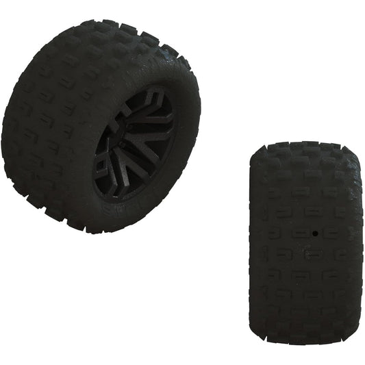 ARRMA dBoots 'FORTRESS' Tire Set, Glued Black, 2 Pairs, ARA550112