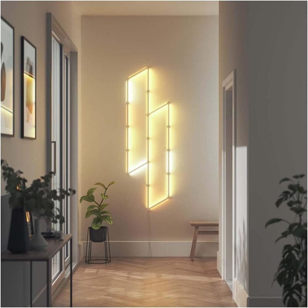 Nanoleaf Lines 3-Pack Expansion Pack Smart Light Gaming Light Bar LED Light 16.8 Million Colors RGBCW Multi-color Wide Light Distribution Light Bulb Color/Daylight White Compatible Dimmable Color Indirect Lighting Wall Mounted Light Easy Installation Ale