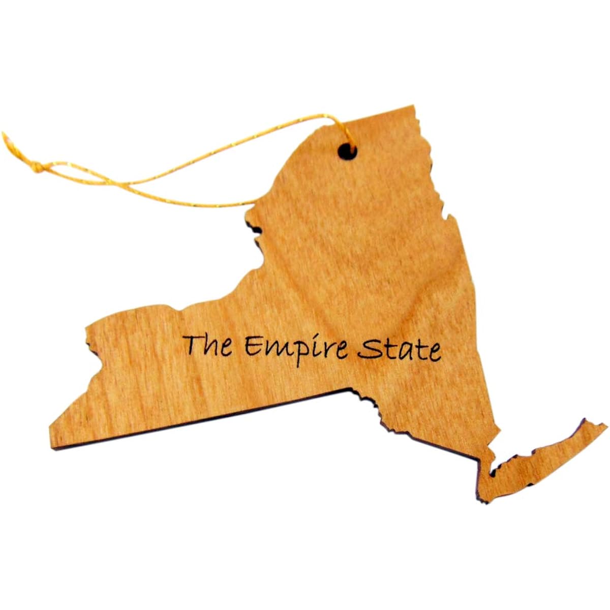 Westmon Works New York Wooden Ornament Empire State Shape Christmas Tree Decoration in Gift Box Made in the USA