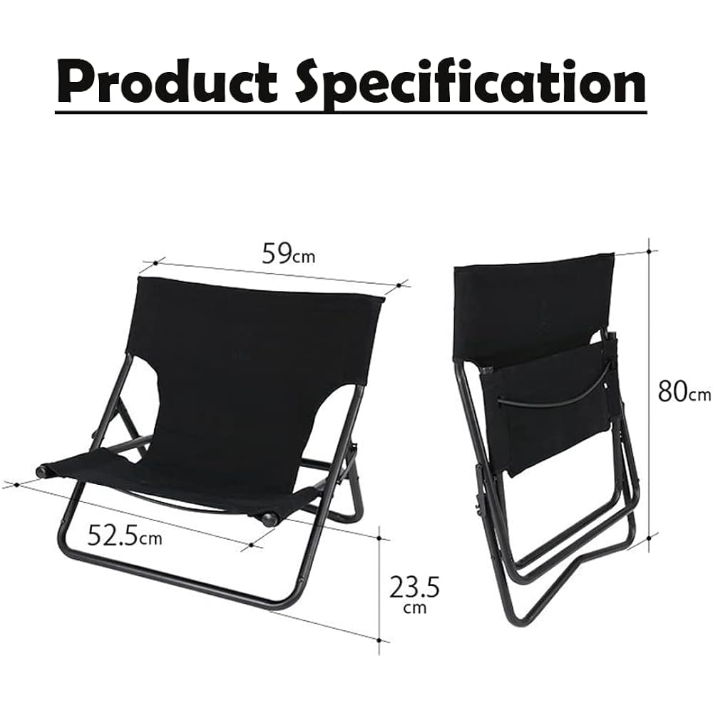 DOD Takibi Chair Camping chair for bonfires using canvas fabric that is resistant to sparks C1-597-BK