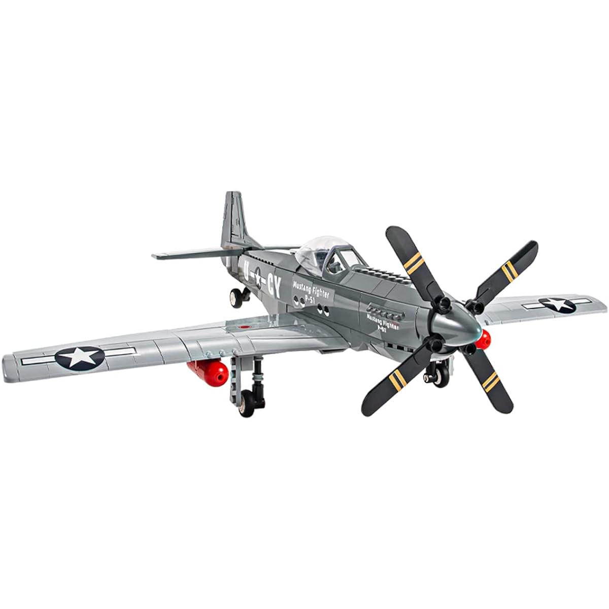 DAHONPA P51 Fighter Military Army Airplane Building Blocks Set 258 Pieces Air Force Building Blocks Toy Gift for Kids and Adults