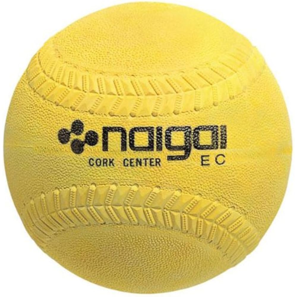 Inner and outer rubber softball certified ball No. 2 Yellow (1 box of 6) NAIGAI-soft2-Y