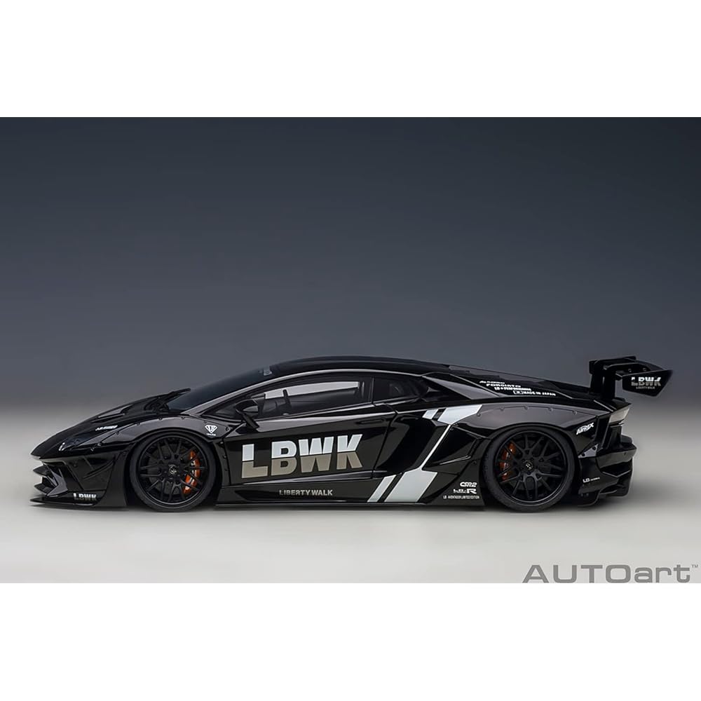 AUTOart 1/18 Liberty Walk LB-WORKS Lamborghini Aventador Limited Edition Black LBWK/Carbon Black Bonnet Finished Product 79244