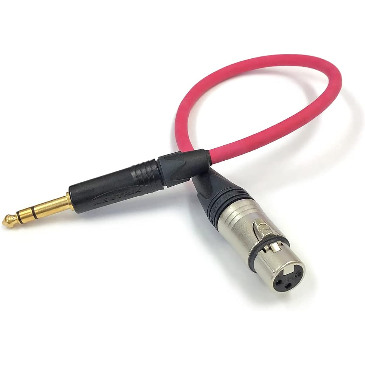 Pro Cable Microphone Cable BELDEN 8412 NEUTRIK Plug 3 Colors (15.0m, XLR Female Silver - TRS Phone Gold, Red)