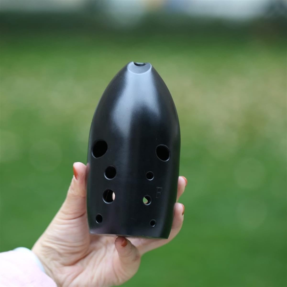 10 Holes Resin Pottery Xun Wide-Range Double Cavity Portable Wind Instrument Beginner Self-Taught Black F Key Ocarina Musical Instrument
