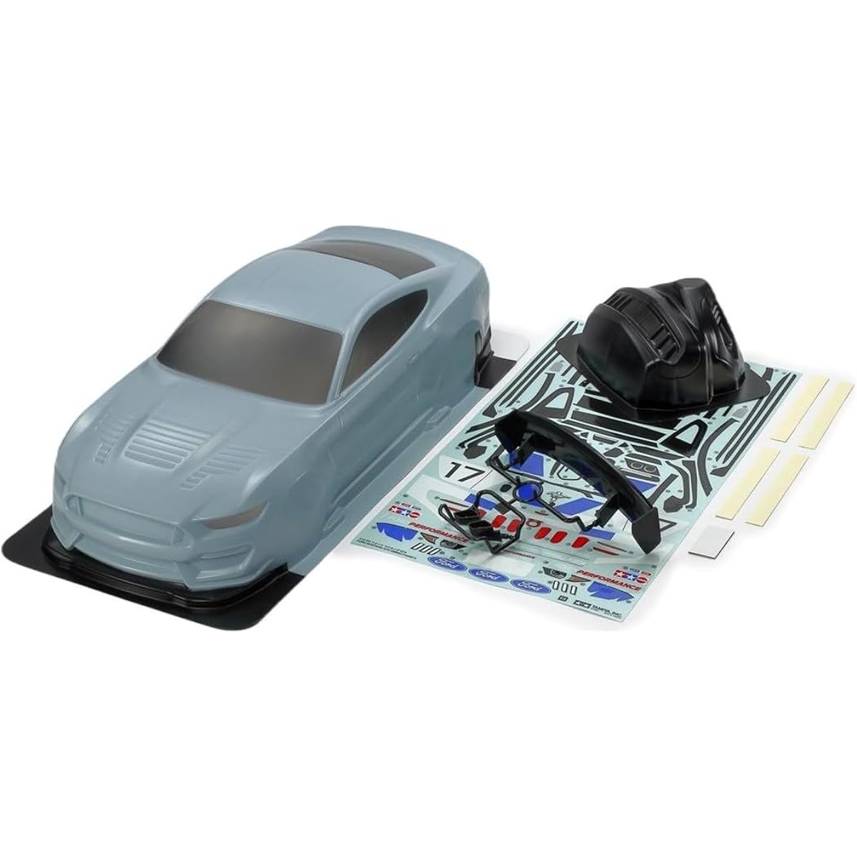 Tamiya 1/10 Electric RC Car Special Project No.185 1/10RC Ford Mustang GT4 Painted Body Set (Corsa Gray) 47485