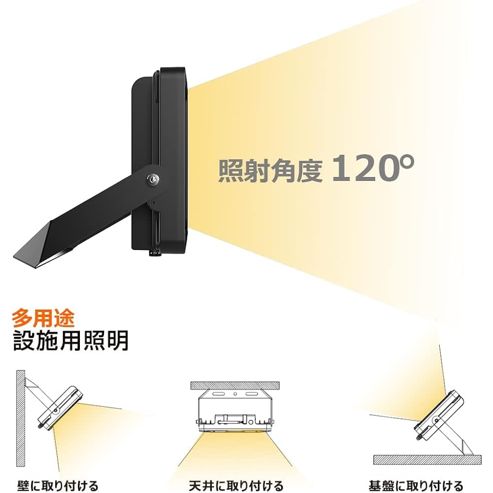 Good Goods 100W LED Floodlight, Daylight White, 100V Compatible, IP66 Waterproof, LED Light, Work Light, High Brightness, Energy Saving, 120° Wide Angle Lighting, Flood Light, Sign Light, Parking Lot, Garage, Warehouse, BBQ, Outdoor Work, Outdoors, Outdo