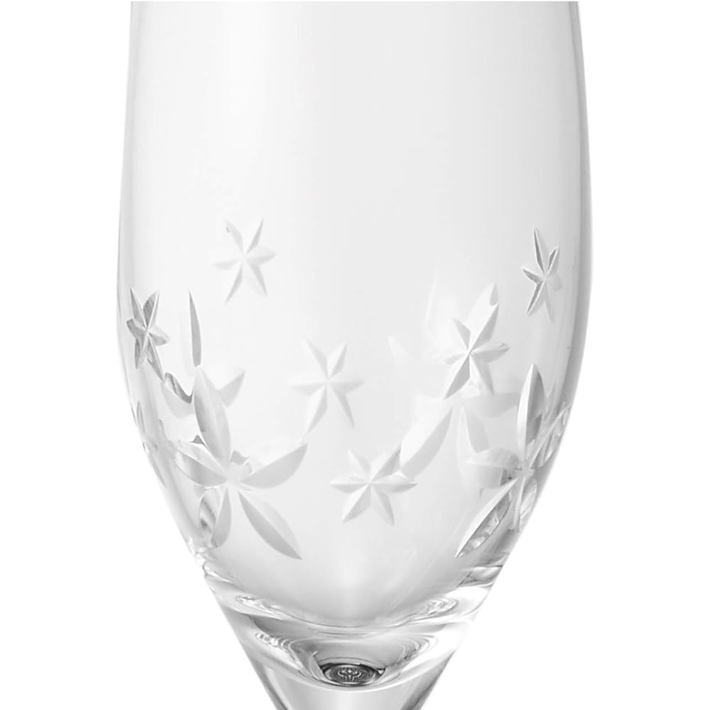 NARUMI Pair Champagne Glass Glass Works Star Flower Clear 210cc 2-Person Set GW4156-63392A