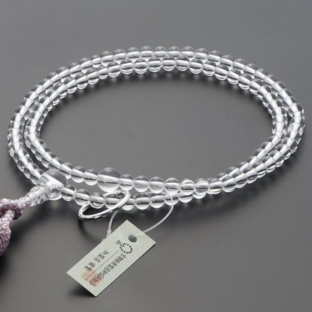 Buddhist altar store Takita Shoten Prayer beads Soto sect authentic prayer beads [For women] Genuine crystal 8-inch pure silk headed tassel ◆Kyoto prayer beads, real prayer beads, two-wheeled prayer beads, Zen Buddhism, formal prayer beads [Published by
