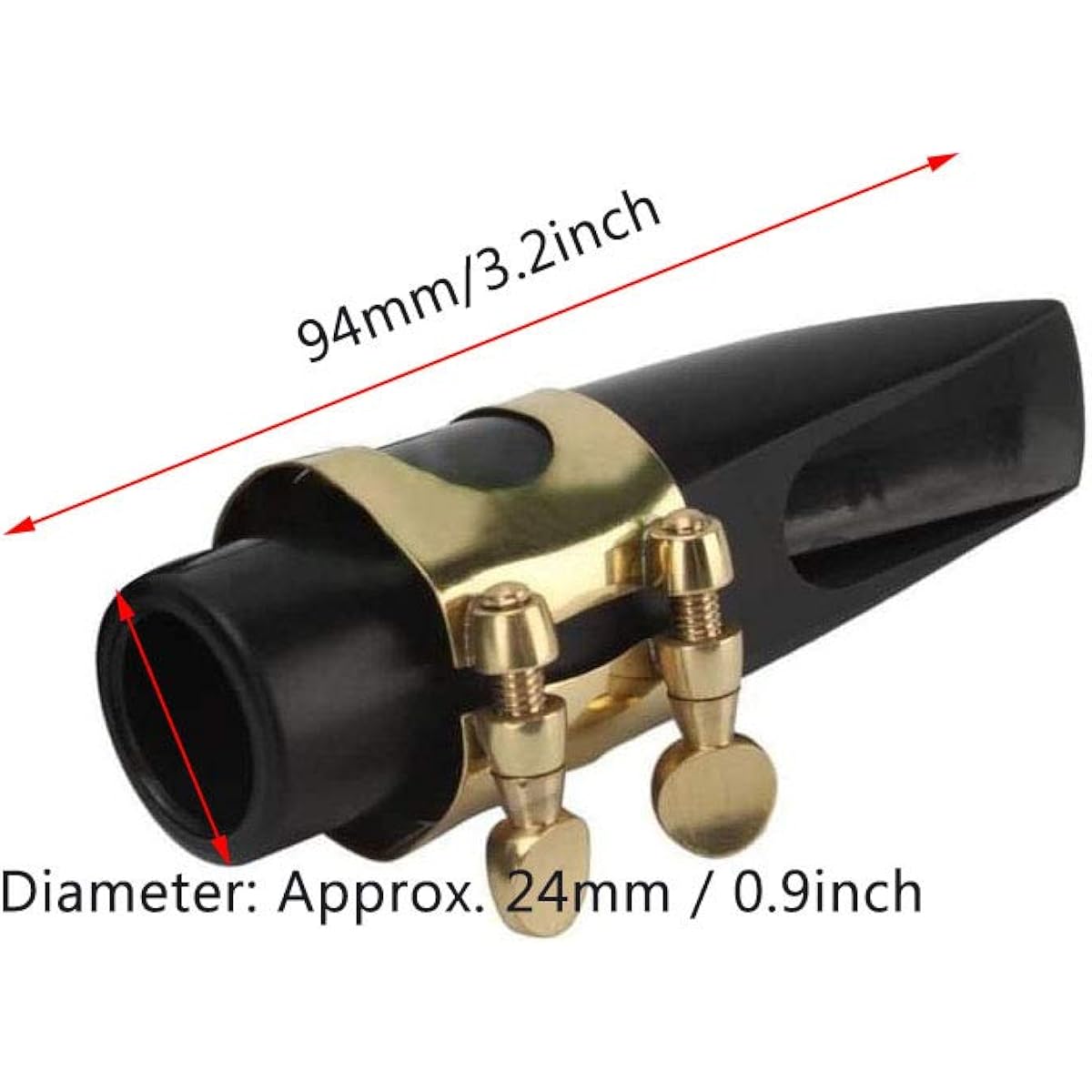 Jiayouy Alto Saxophone Mouthpiece 1 Reed with Gold Plated Ligature and Plastic Cap