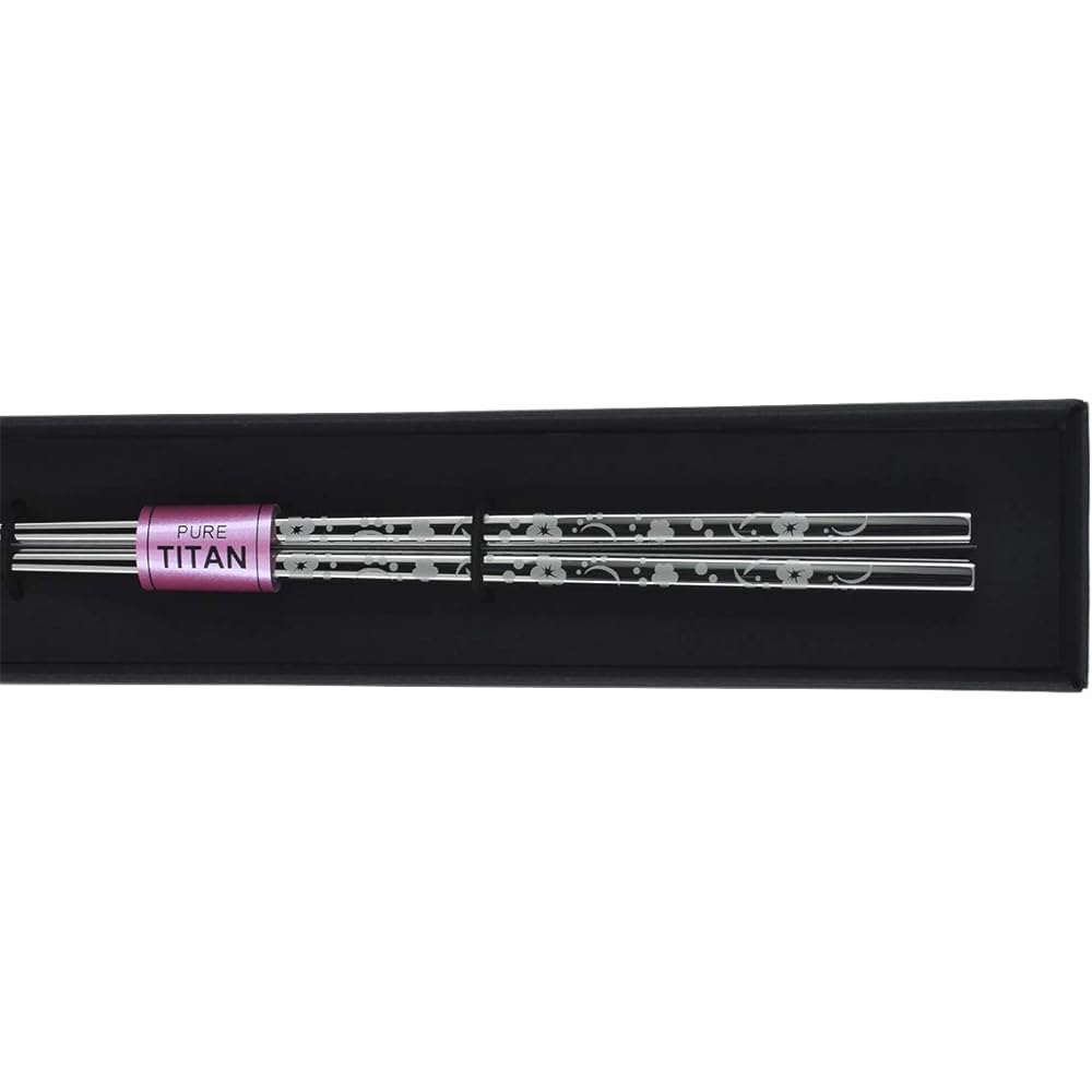 Domestic Titanium Chopsticks Japanese Style Carved Pattern Laser Engraved Pure Titanium Katsuki Chopsticks Plum Present Gift