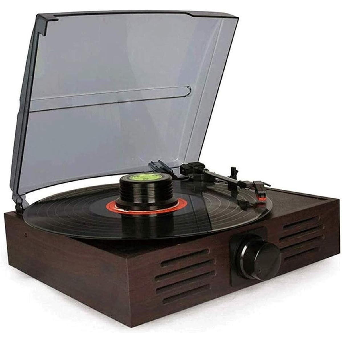 Record Player, Music Box Vinyl Record Player Turntable, 3 Speed Portable Stereo Turntable with Built-in Speaker,