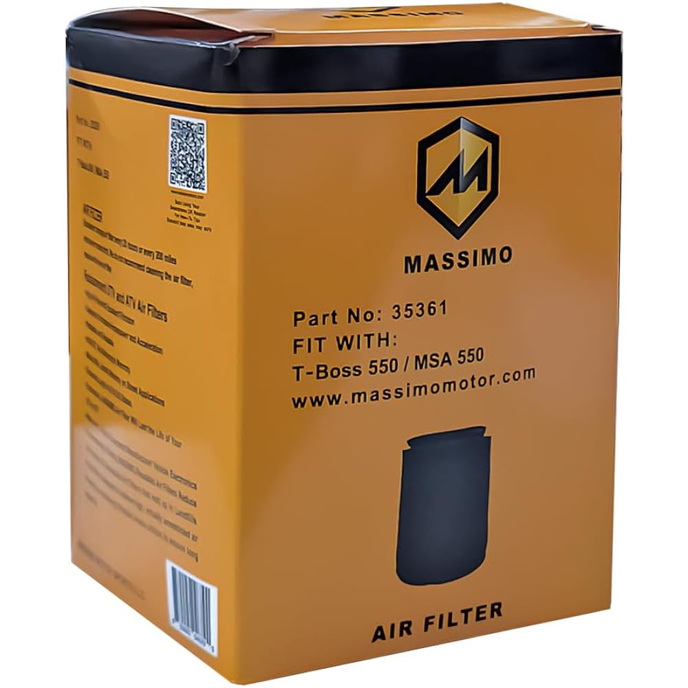 Massimo Air Filter for T-Boss Buck MSU UTV High Flow Washable Reusable Select Model (T-Boss 550 / MSA 550)